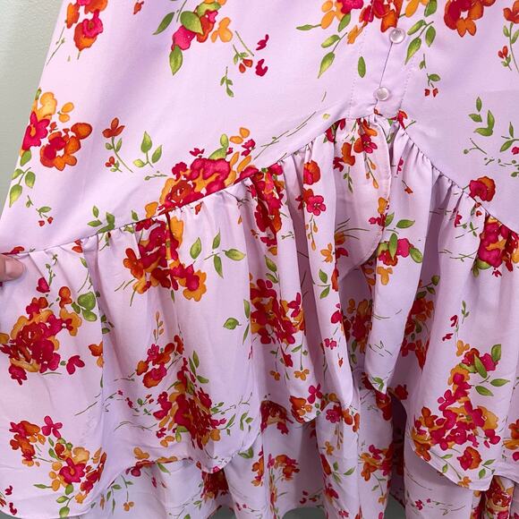 Nanette Lepore Oh So Pretty Maxi Dress 6 Lilac Floral High Low Feminine Boho NWT - Picture 7 of 13